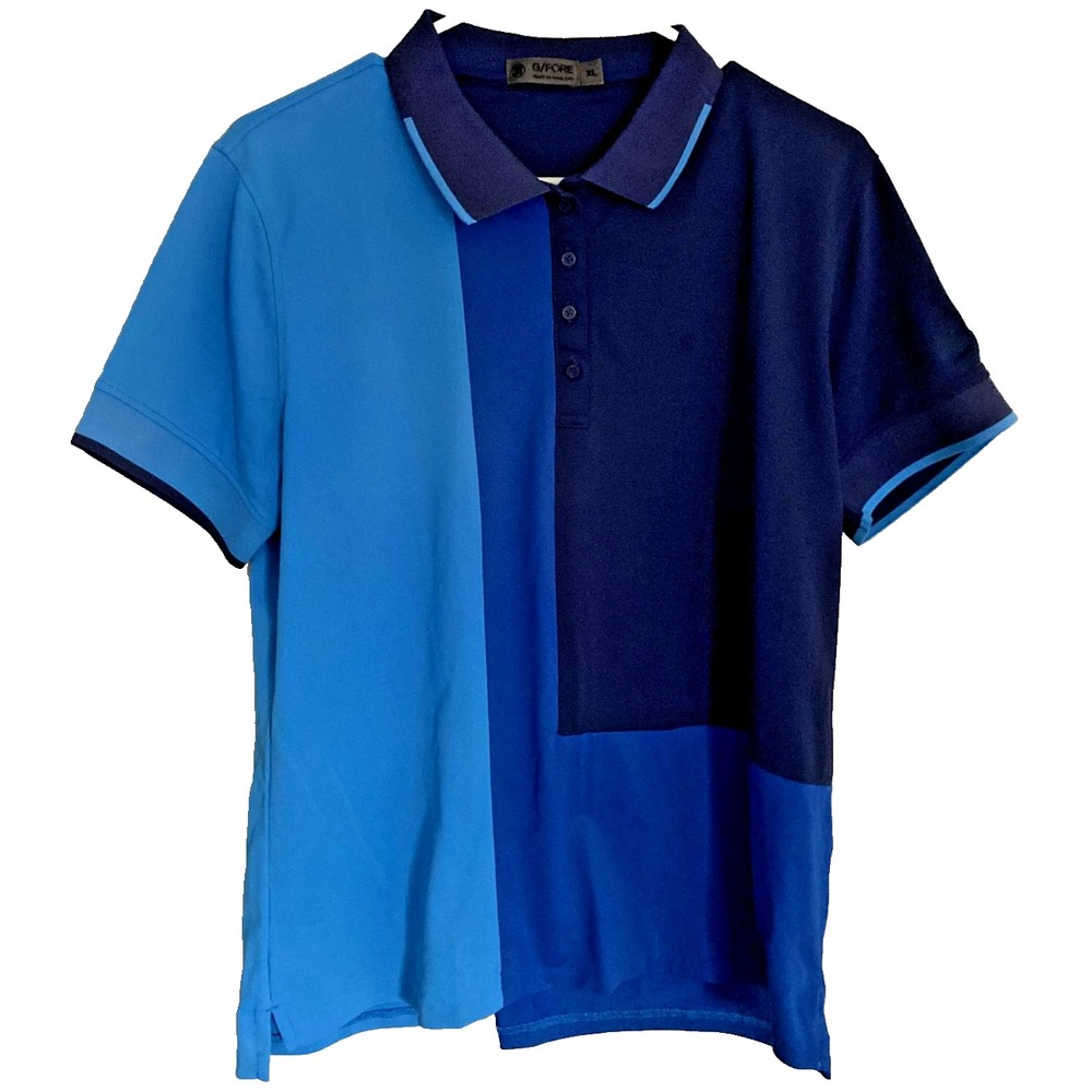 G/FORE Shirt Women XL Blue Colorblock Golf Polo Medinah Country Club Sleeve Logo